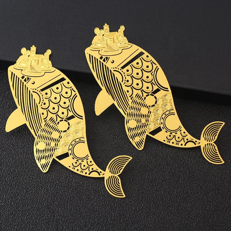 創意鯨魚logo金屬書簽